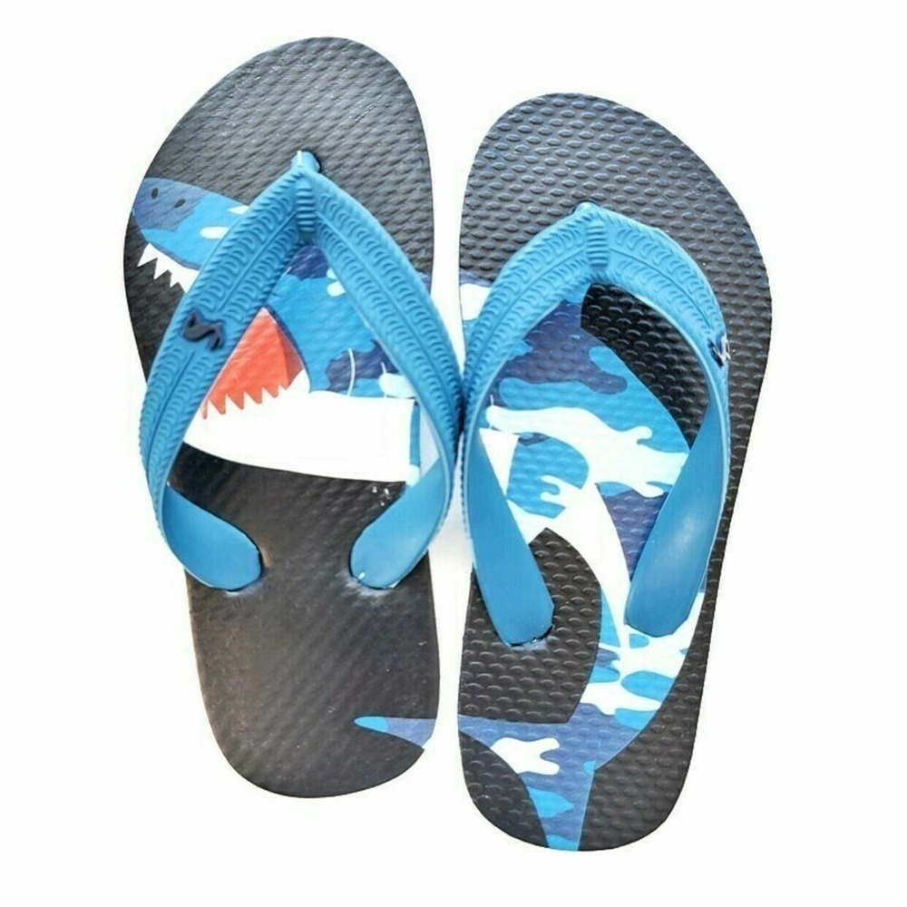 New Joules 11 Shark Flip Flops Navy Blue